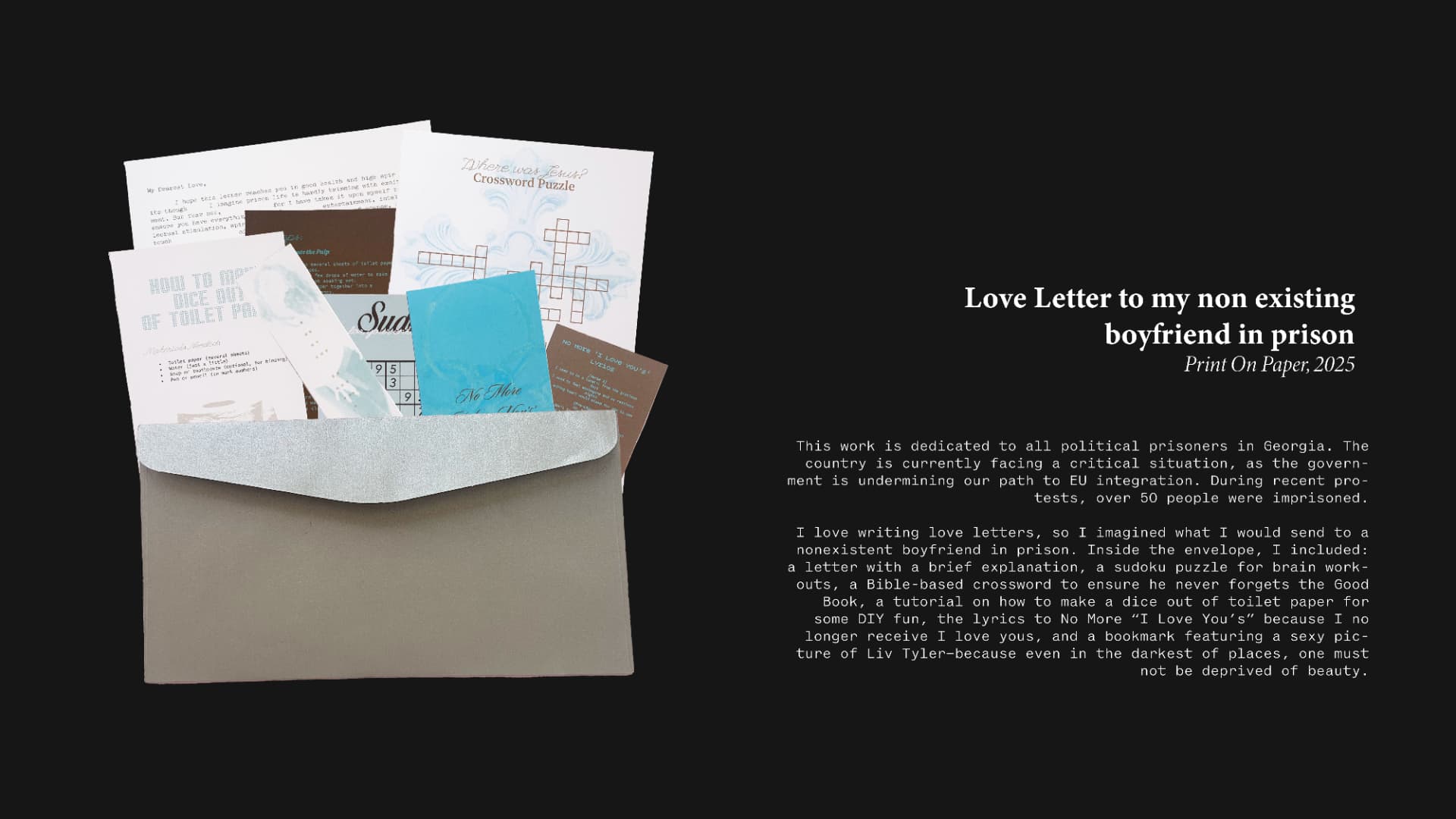 Love Letter to My Non-Existing Boyfriend in Prison